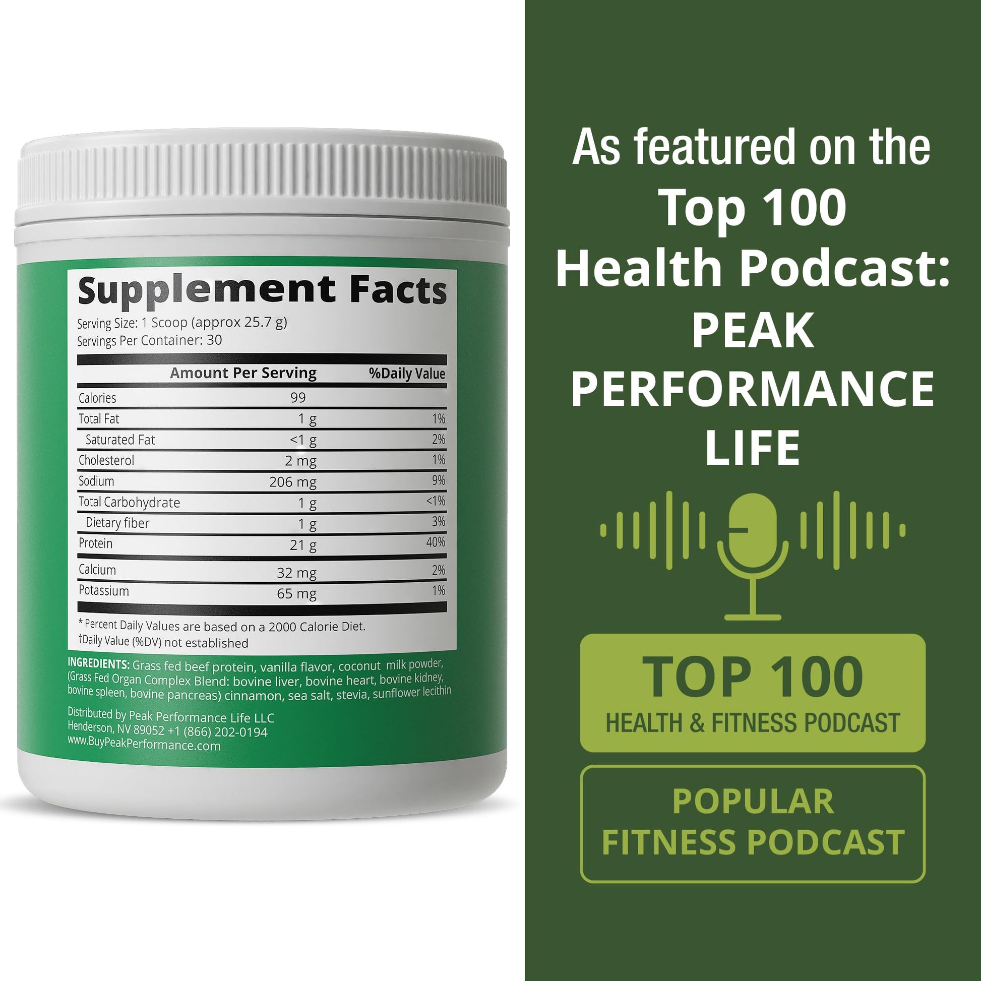 Grass Fed Beef Protein Powder + Organ Complex. Lactose Free Great Tasting Beef Protein Isolate. Animal Based Non Dairy No Whey Paleo Carnivore Supplement for Muscle Building. Vanilla Flavor - Maple Wellness Supplements