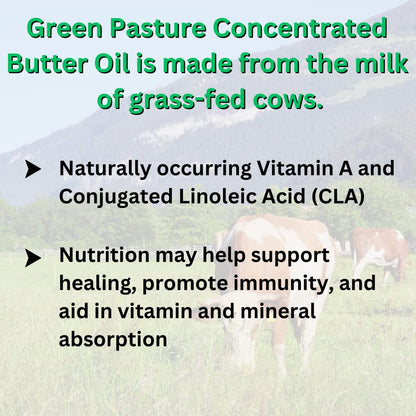 Green Pasture Fermented Cod Liver Oil & Butter Oil Blend - Wild Alaska Cod, Vitamins A & D, Omega-3-6-9, MSC Certified, 120 Capsules - Maple Wellness Supplements