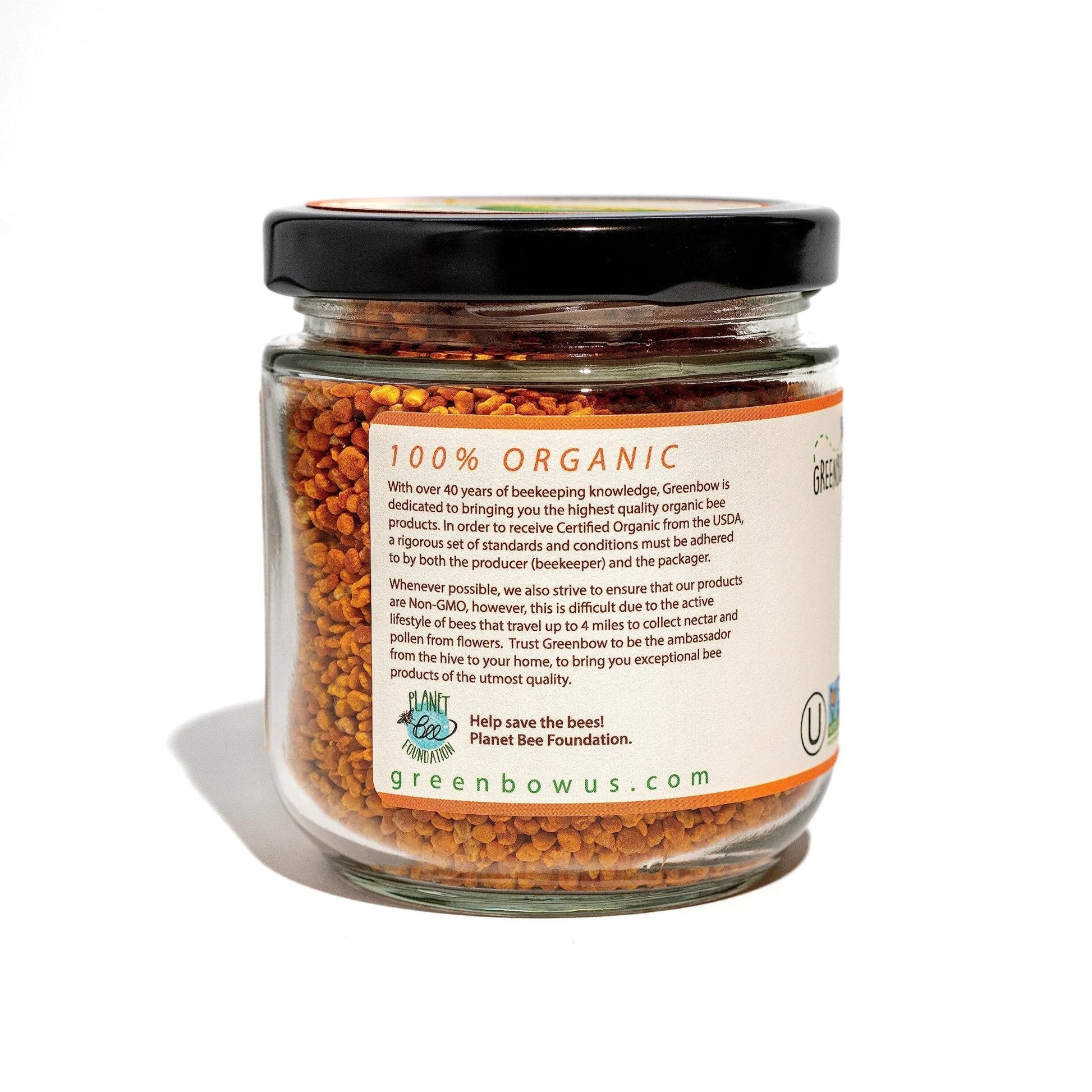 Greenbow Organic Bee Pollen - 100% USDA Certified Organic, Non-GMO, Halal, Kosher Certified, Pure & Natural Bee Pollen - Superfood Packed with Proteins - Maple Wellness Supplements