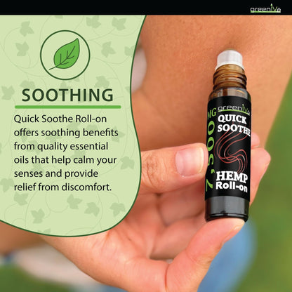 GreenIVe 7,500mg Hemp Roll-On Quick Soothe Therapeutic Essential Oil Blend for Topical Targeting Roll-On (4 Pack) - Maple Wellness Supplements