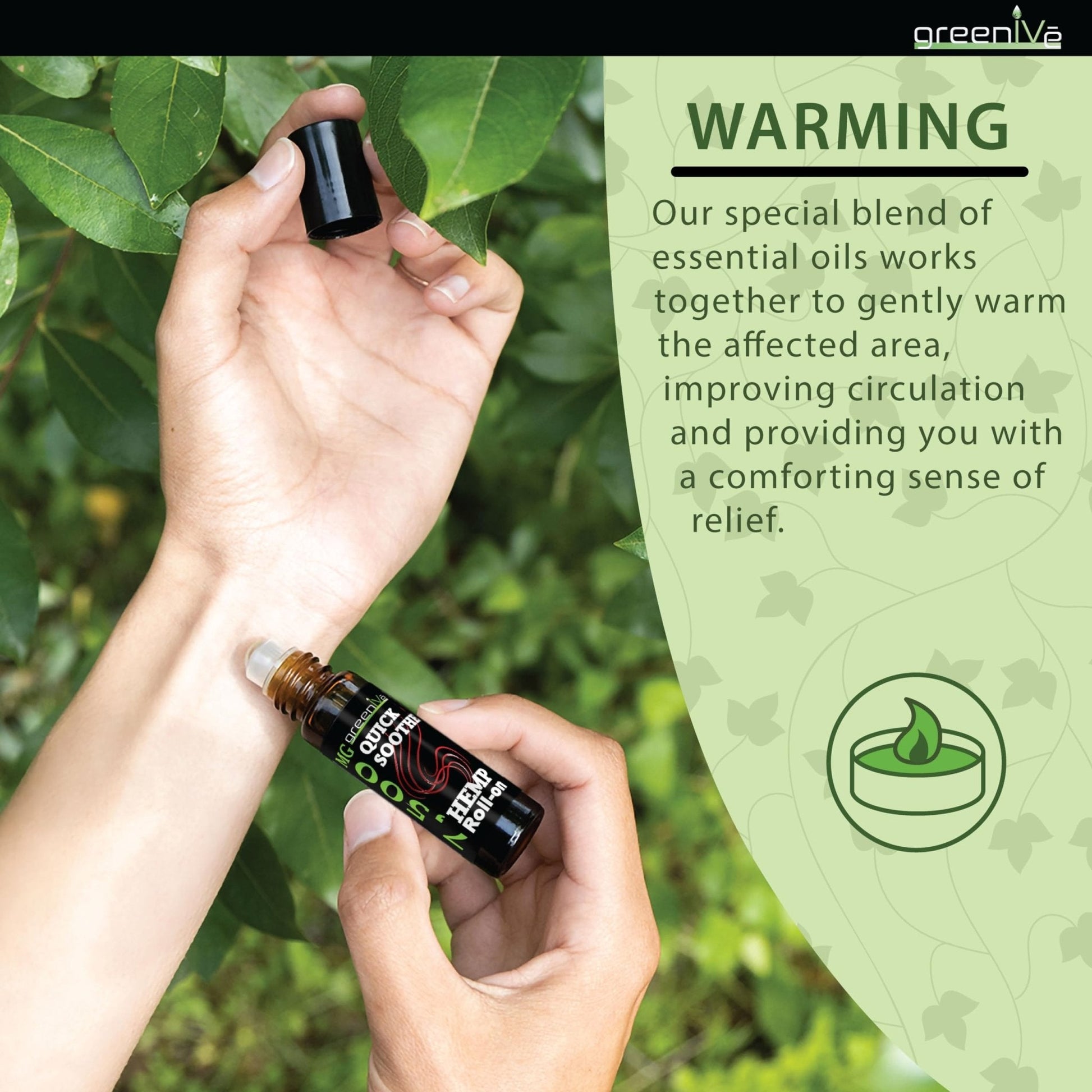 GreenIVe 7,500mg Hemp Roll-On Quick Soothe Therapeutic Essential Oil Blend for Topical Targeting Roll-On (4 Pack) - Maple Wellness Supplements