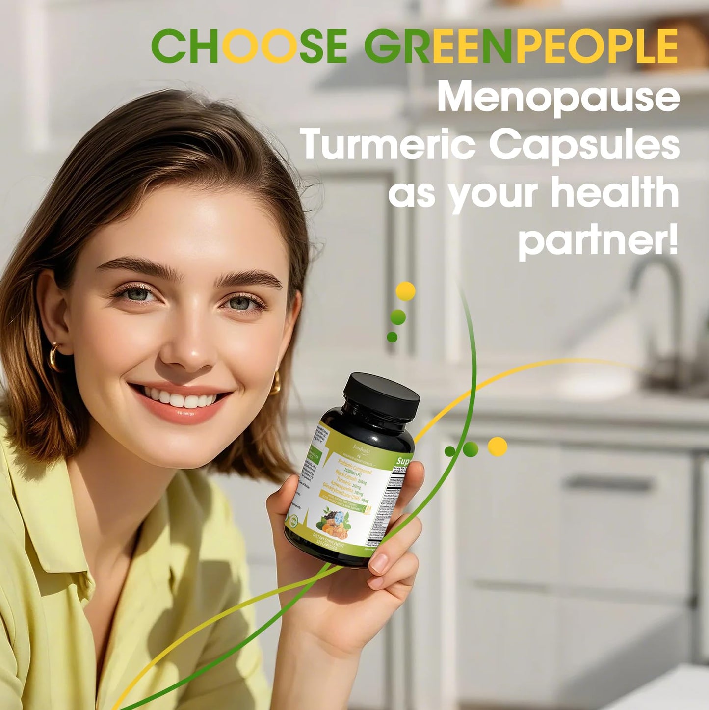 GREENPEOPLE Menopause Supplements for Women - Black Cohosh & Ashwagandha for Hot Flashes, Night Sweats, Mood Swings, Hormonal Balance Support,10 Billion CFU Probiotic - 120 Capsules Vegan Gluten-Free - Maple Wellness Supplements