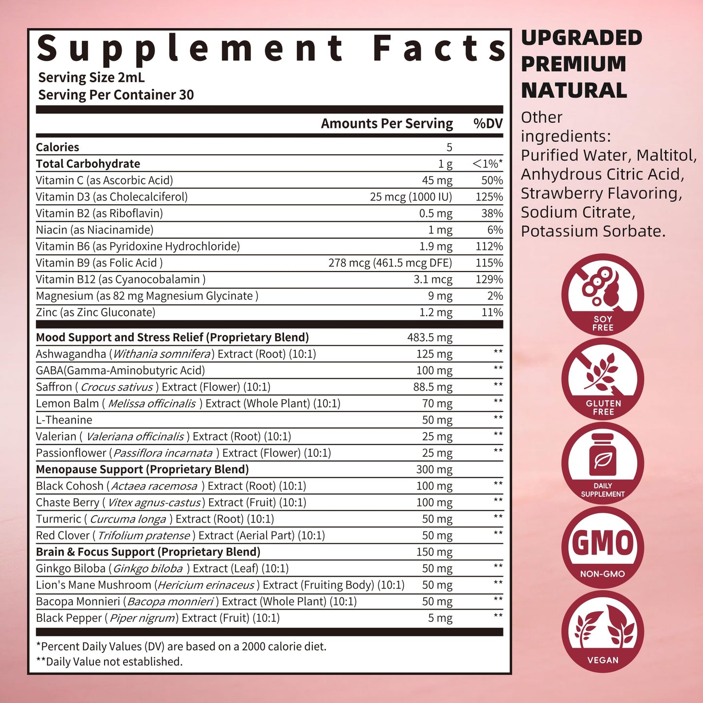 GREENPEOPLE Saffron Extract Supplements Drop - 24-in-1 88.5mg Saffron Extract with Ashwagandha,Black Cohosh & Lion's Mane for Mood&Focus,Stress Relief,Cortisol Reducer,Menopause – Vegan 2FL OZ - Maple Wellness Supplements