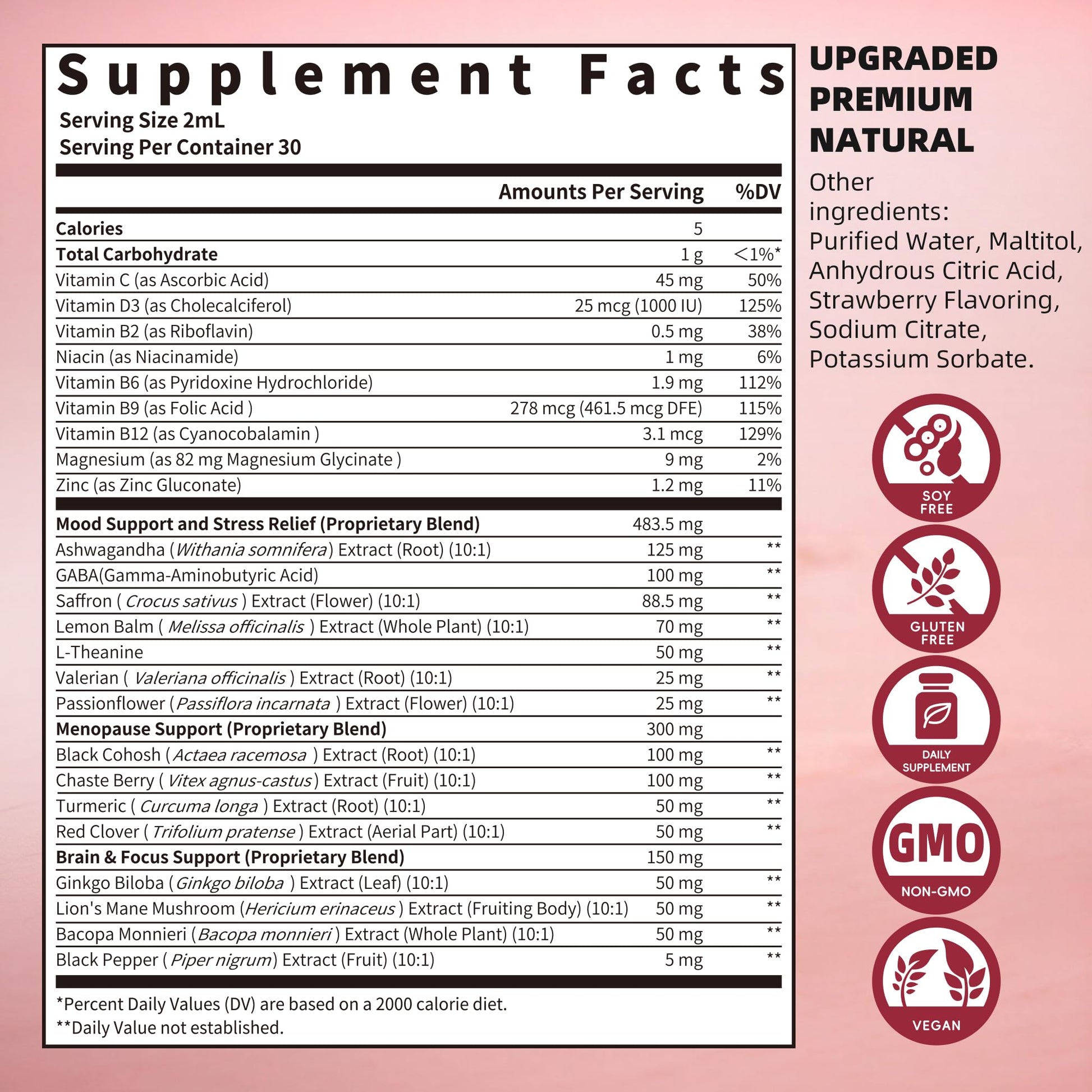 GREENPEOPLE Saffron Extract Supplements Drop - 24-in-1 88.5mg Saffron Extract with Ashwagandha,Black Cohosh & Lion's Mane for Mood&Focus,Stress Relief,Cortisol Reducer,Menopause – Vegan 2FL OZ - Maple Wellness Supplements