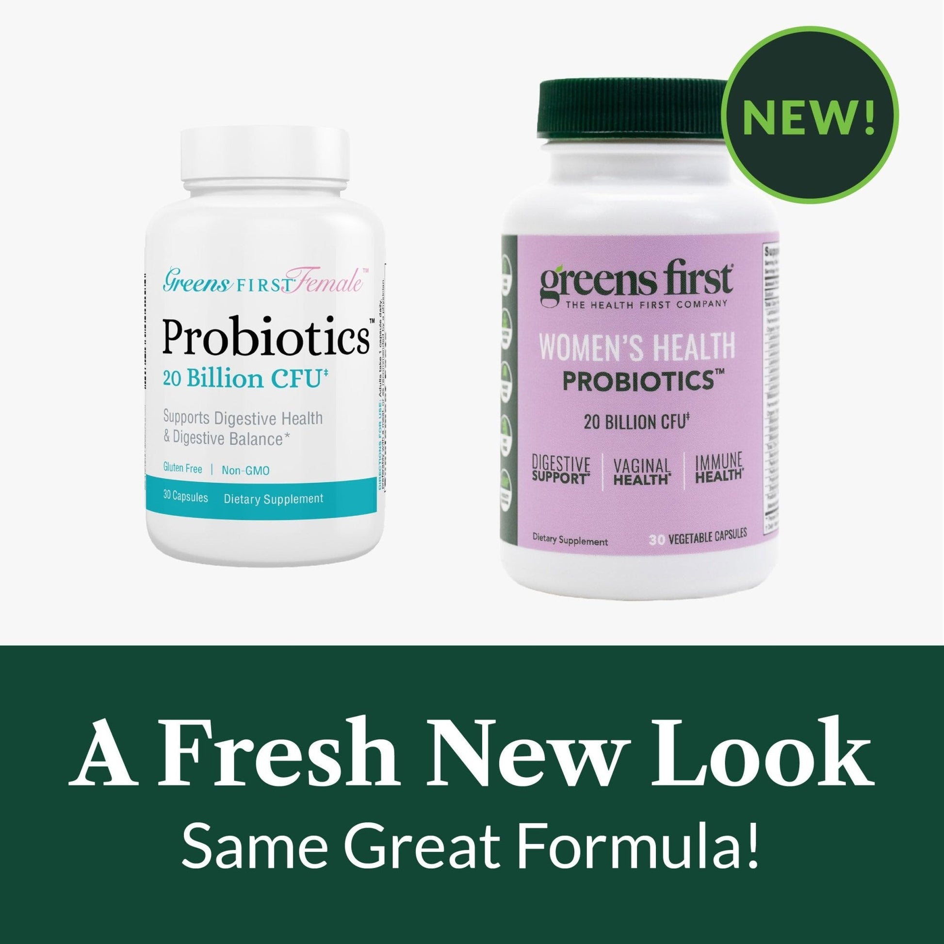 Greens First Women’s Health Probiotics - Probiotic for pH Balance - 20 Billion CFU - Support for Digestive, Immune & Vaginal Health Non-GMO/Gluten-Free/Dairy-Free/Soy-Free (30 Vegetable Capsules) - Maple Wellness Supplements