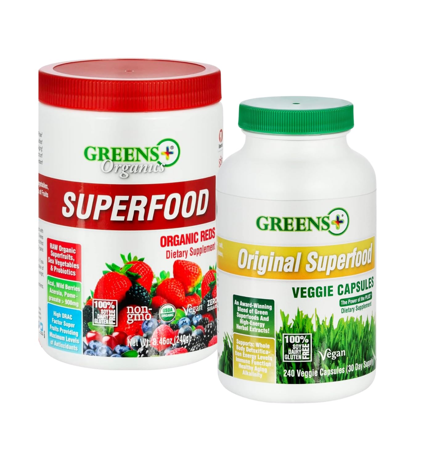 Greens+ Organic Reds Superfood Powder Organic Super Veggie Capsules - Maple Wellness Supplements