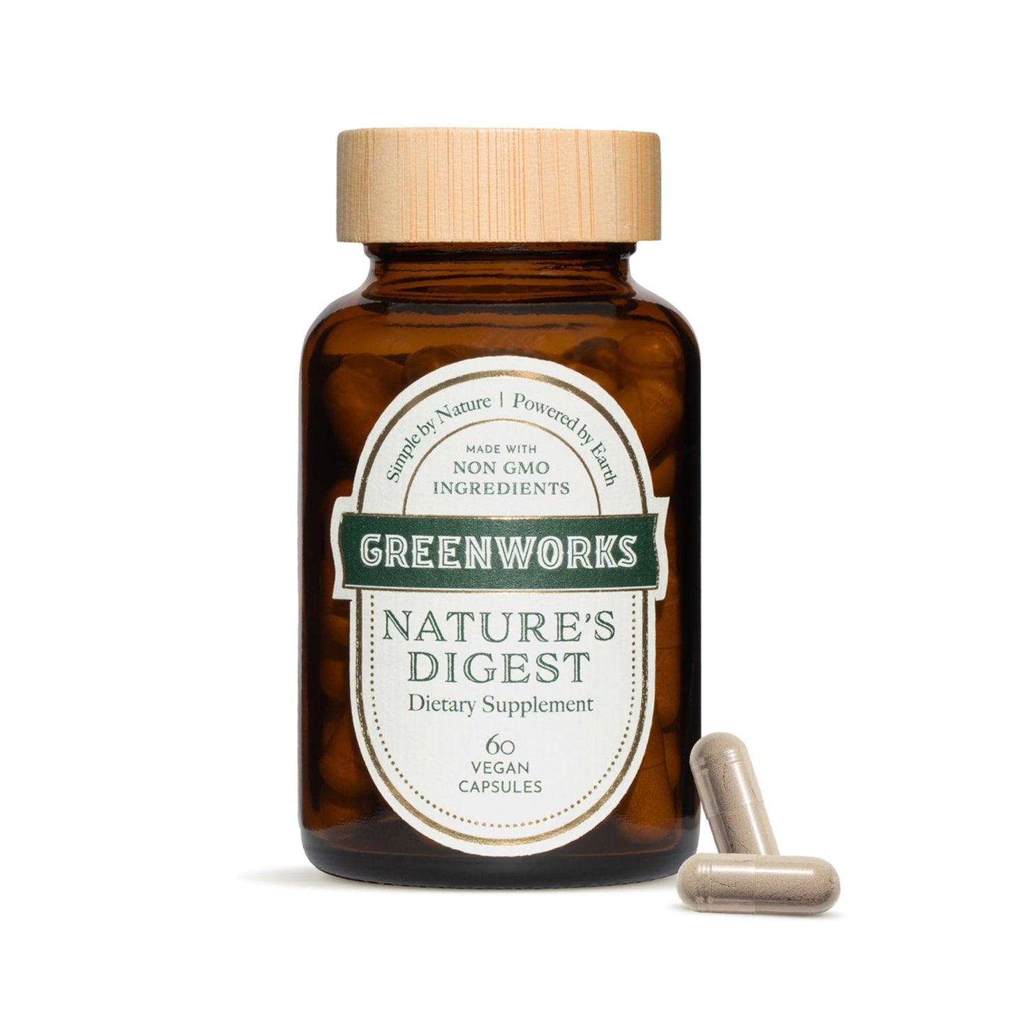 Greenworks Nature's Digest 10 Billion CFU Probiotic for Adults | Daily Gut Health Supplement with Saccharomyces Boulardii, Psyllium Husk, Bromelain, - Maple Wellness Supplements