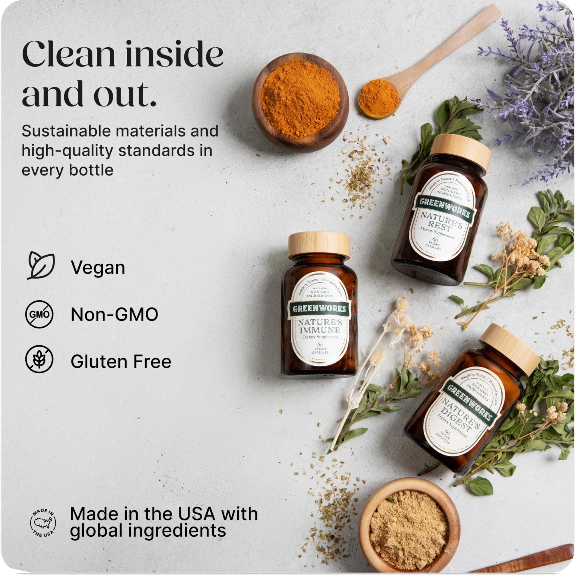 Greenworks Nature's Digest 10 Billion CFU Probiotic for Adults | Daily Gut Health Supplement with Saccharomyces Boulardii, Psyllium Husk, Bromelain, - Maple Wellness Supplements