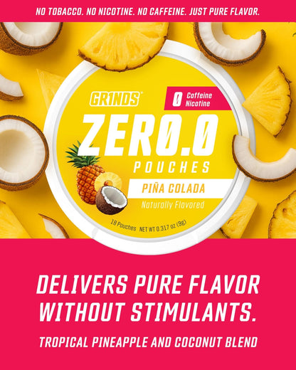 GRINDS Pouches Performance Sampler Pack - Includes Watermelon Energy, Caffeine-Free Piña Colada and Blue Raspberry Nootropic Pouches - Sugar-Free - Zero Calories - Maple Wellness Supplements