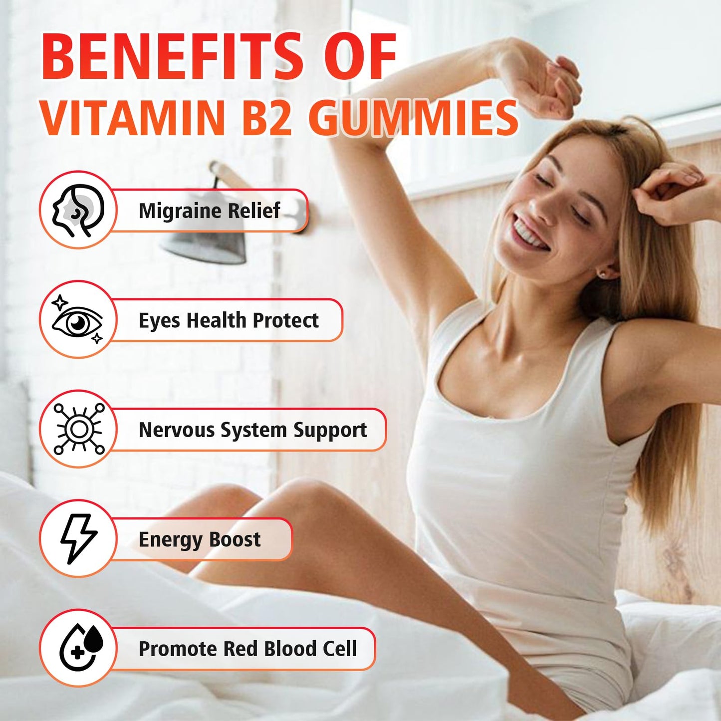 GrnLife 2 Pack Vitamin B2 Gummies, Riboflavin 400mg with Magnesium for Kids & Adults, Migraine Relief & Energy Support - Maple Wellness Supplements