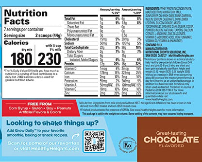 Grow Daily 3+ Shake Mix 7-serving Canister by Healthy Heights - Protein Powder - Maple Wellness Supplements