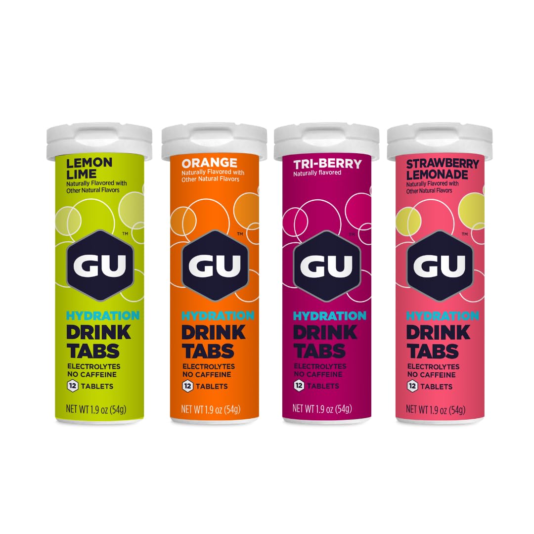 GU Energy Hydration Electrolyte Drink Tablets, Enhanced Endurance Sports Drink for Running, Cycling, Triathlon, 4-Count (48 Servings), Assorted Flavors - Maple Wellness Supplements