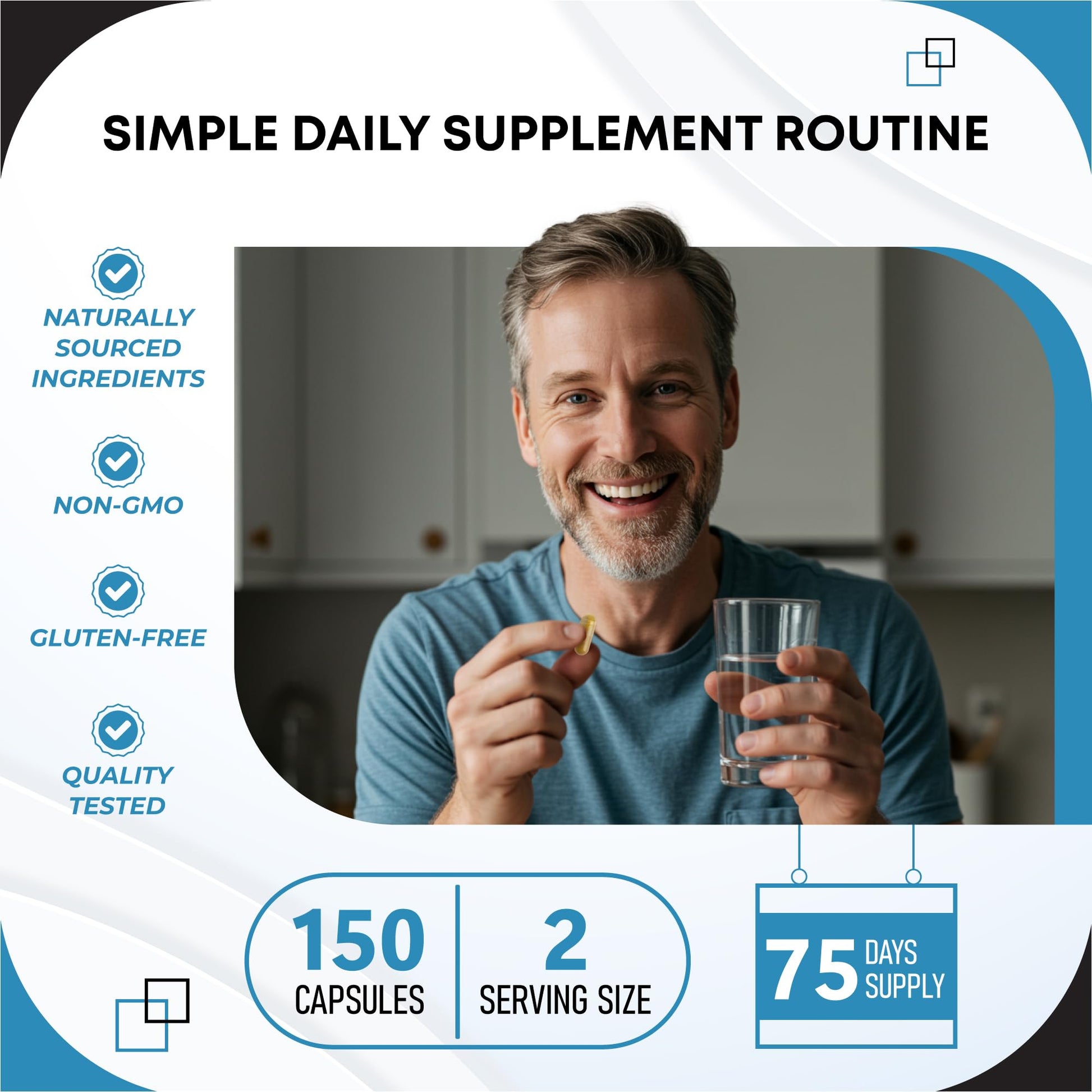 GUDOMET CORTISOL Wellness Magnesium Ashwagandha L-Theanine Phosphatidylserine Rhodiola Rosea Passionflower Lavender Chamomile -150 Capsules - Maple Wellness Supplements