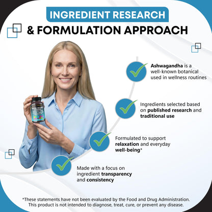 GUDOMET CORTISOL Wellness Magnesium Ashwagandha L-Theanine Phosphatidylserine Rhodiola Rosea Passionflower Lavender Chamomile -150 Capsules - Maple Wellness Supplements