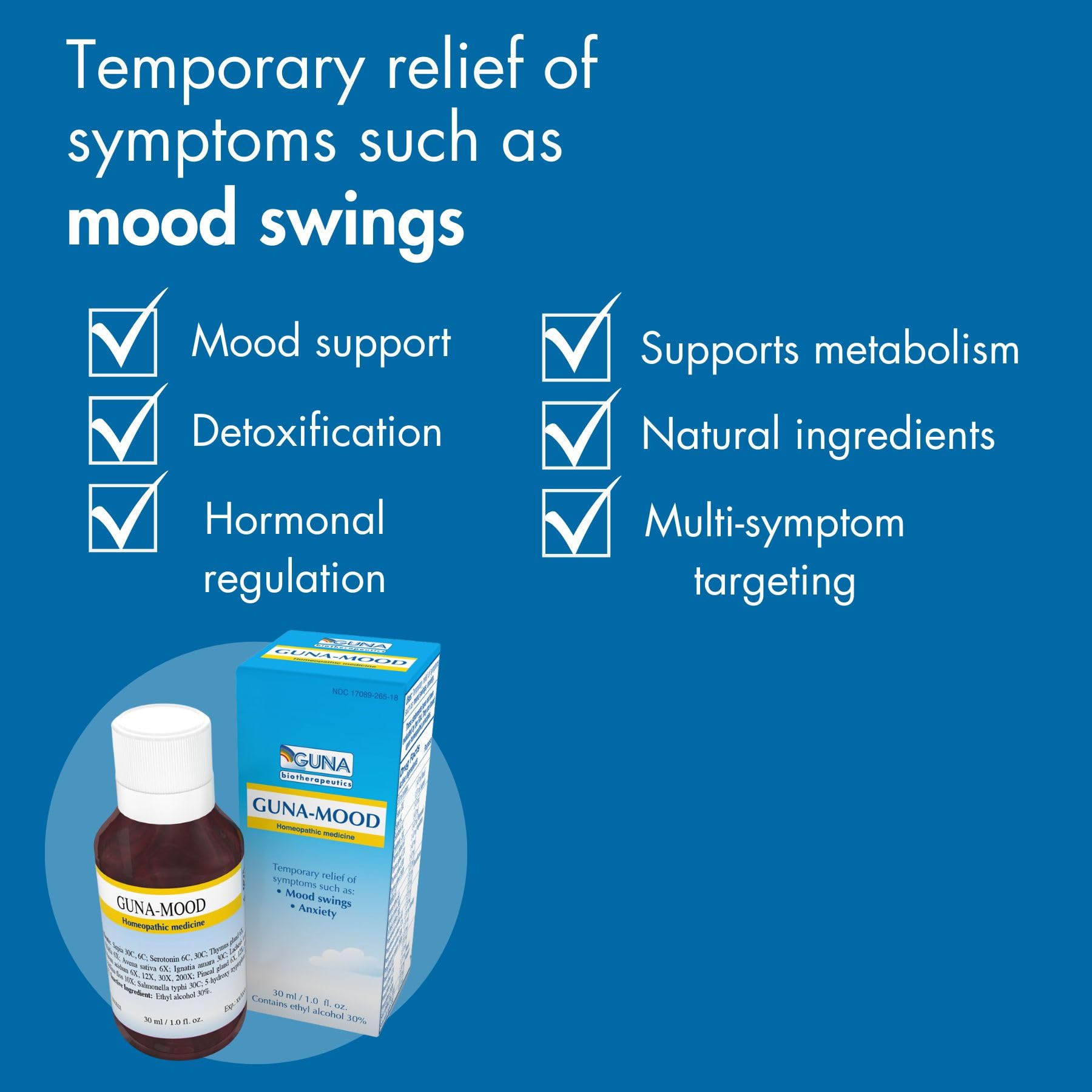 Guna Mood Natural Homeopathic Relaxation Aid - 1 Ounce - Maple Wellness Supplements