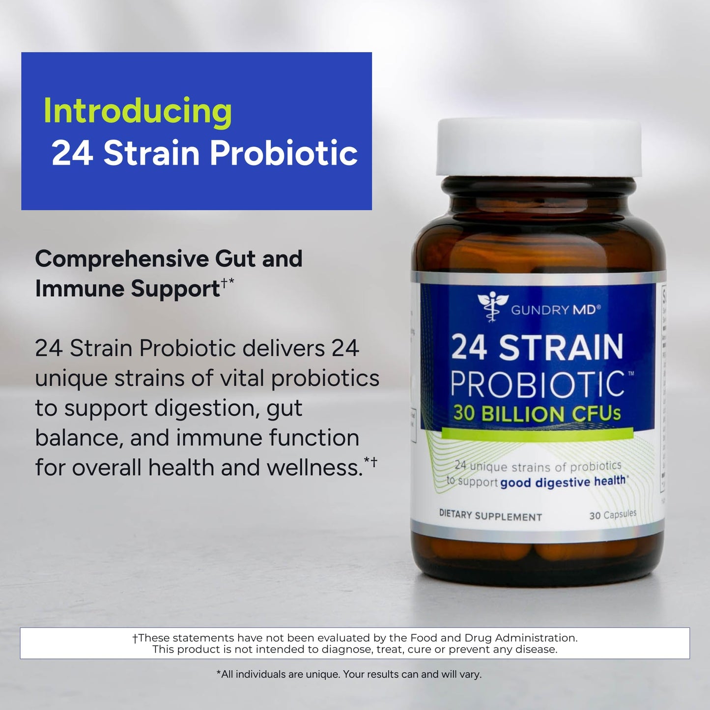 Gundry MD® 24 Strain Probiotic with 30 Billion CFUs, 30 Count - Maple Wellness Supplements