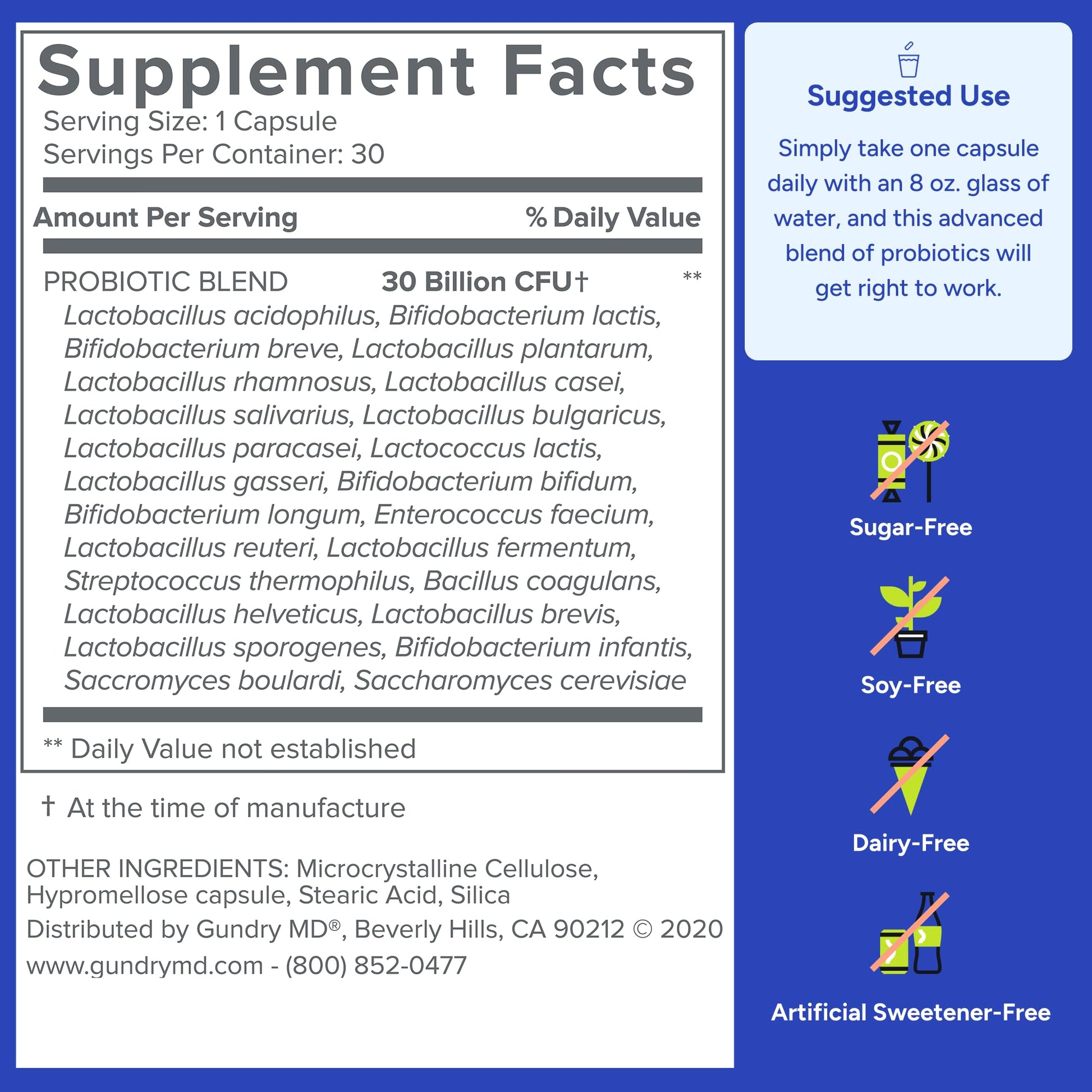 Gundry MD® 24 Strain Probiotic with 30 Billion CFUs, 30 Count - Maple Wellness Supplements