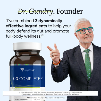 Gundry MD® Bio Complete 3, 3-in-1 Probiotics for Gut Health, Probiotic Supplements for Digestion, Supplement Supporting Bloating, Gas, Food Cravings - Maple Wellness Supplements