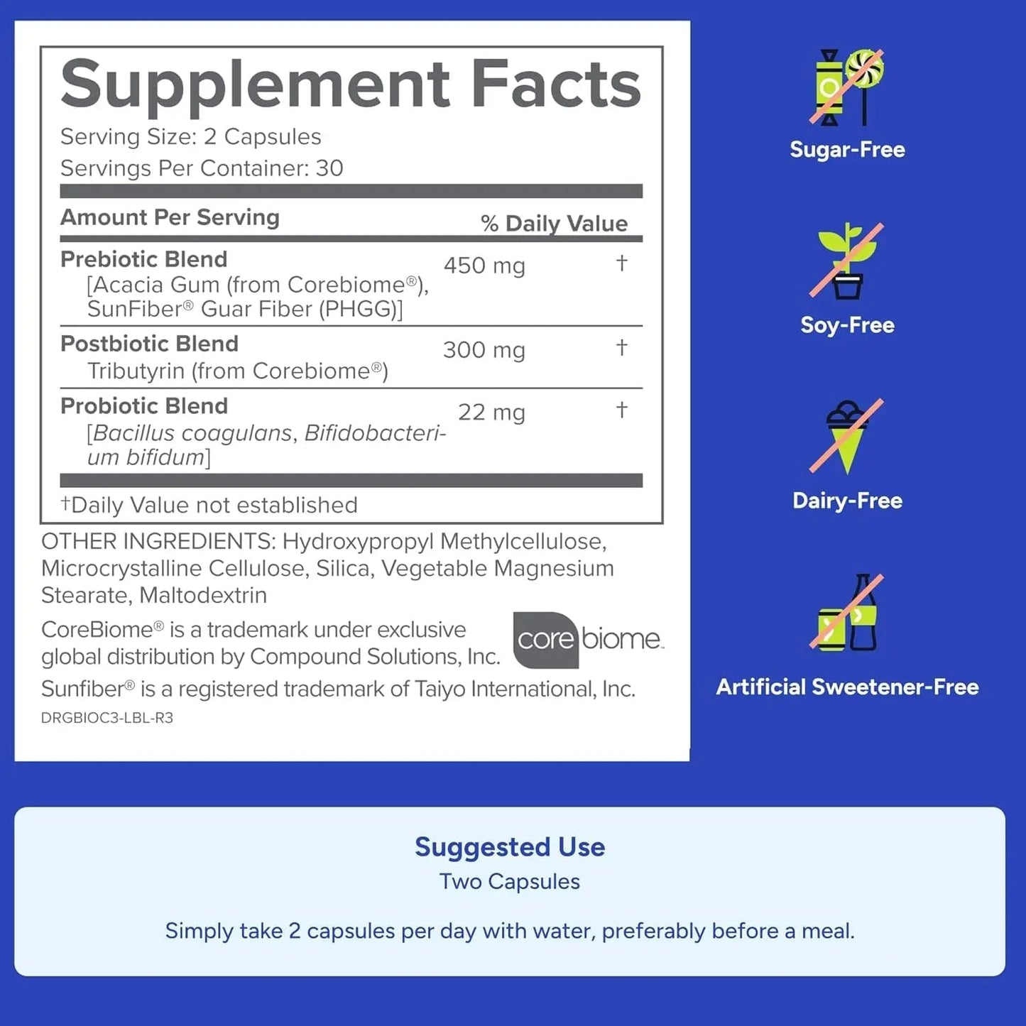 Gundry MD® Bio Complete 3 - Prebiotic, Probiotic, Postbiotic to Support Optimal Gut Health, 30 Day Supply (90 Day Supply) - Maple Wellness Supplements