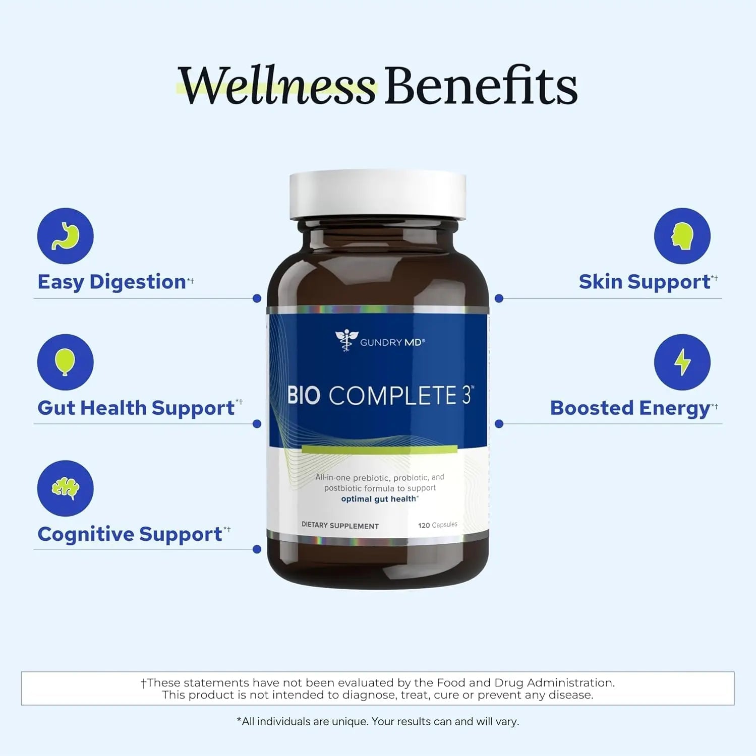 Gundry MD® Bio Complete 3 - Prebiotic, Probiotic, Postbiotic to Support Optimal Gut Health, 30 Day Supply (90 Day Supply) - Maple Wellness Supplements