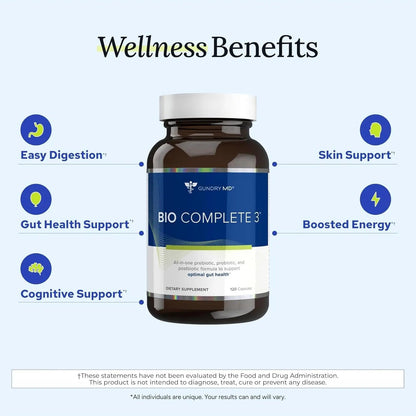 Gundry MD® Bio Complete 3 - Prebiotic, Probiotic, Postbiotic to Support Optimal Gut Health, 30 Day Supply (90 Day Supply) - Maple Wellness Supplements