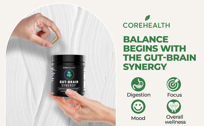 Gut-Brain Synergy Probiotic & Nootropic – 30Billion CFU Psychobiotic + Prebiotic with Ashwagandha, L-Theanine & Zinc for Gut Health, Mood Support, Stress Relief, Bloating Relief & Brain Focus & Memory - Maple Wellness Supplements