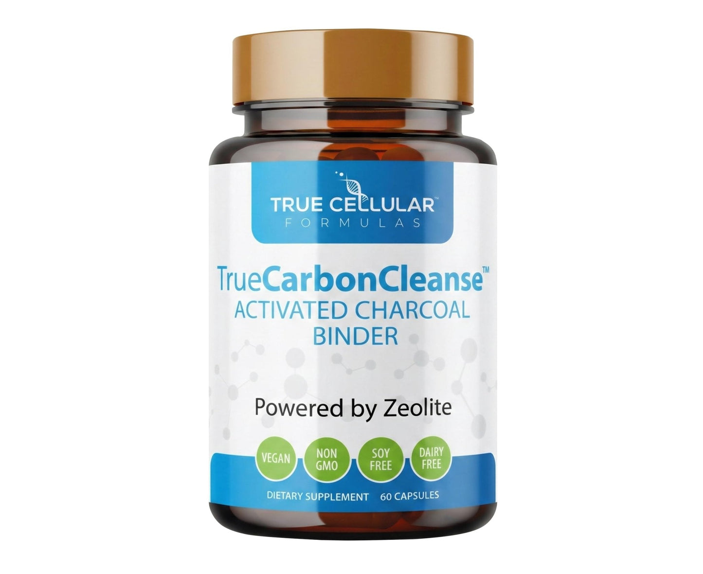 Gut Detox & Liver Cleanse - Organic Activated Charcoal Capsules with Clinoptilolite Zeolite Binder - TrueCarbonCleanse™ Carbon Supplement - 60 Bamboo Charcoal Pills - Maple Wellness Supplements