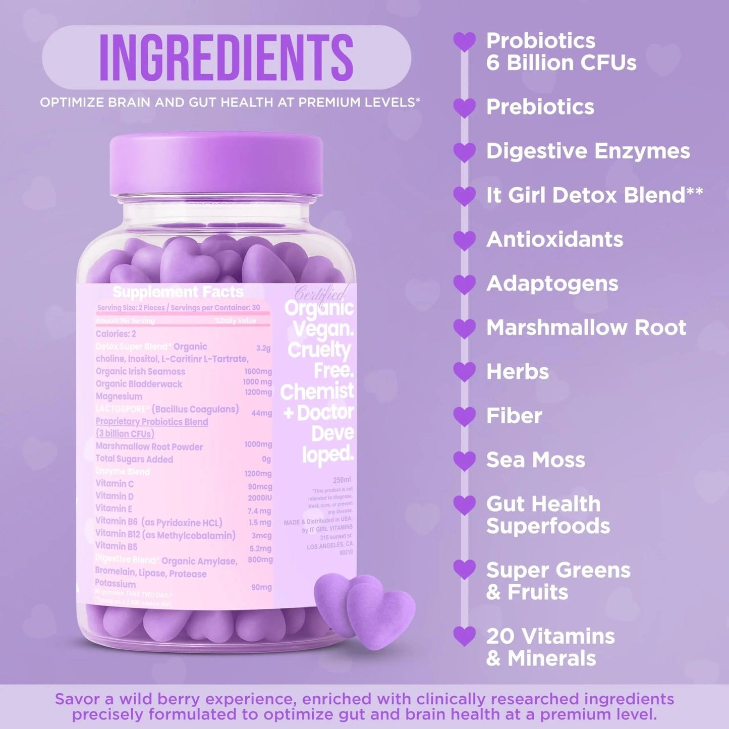Gut Health Cleanse Detox Gummies for Women & Teens – Probiotics, Prebiotics, Digestive Enzymes & Superfoods Greens Blend – Vegan Daily Digestive Supplement for Bloating Relief, Debloat & Gut Wellness - Maple Wellness Supplements
