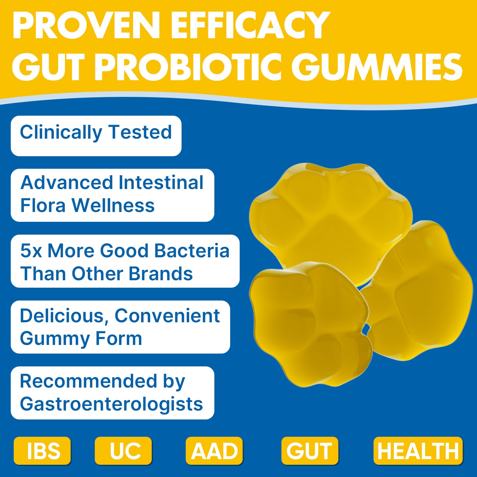 Gut Health & Probiotic Gummies, 112.5 Billion CFU, Sugar Free - 8 Strains + Prebiotics + Herbs - for Digestive, Immune, Diarrhea & Bloating - Gut Health for Women & Men - Maple Wellness Supplements