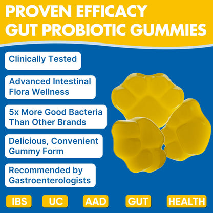 Gut Health & Probiotic Gummies, 112.5 Billion CFU, Sugar Free - 8 Strains + Prebiotics + Herbs - for Digestive, Immune, Diarrhea & Bloating - Gut Health for Women & Men - Maple Wellness Supplements