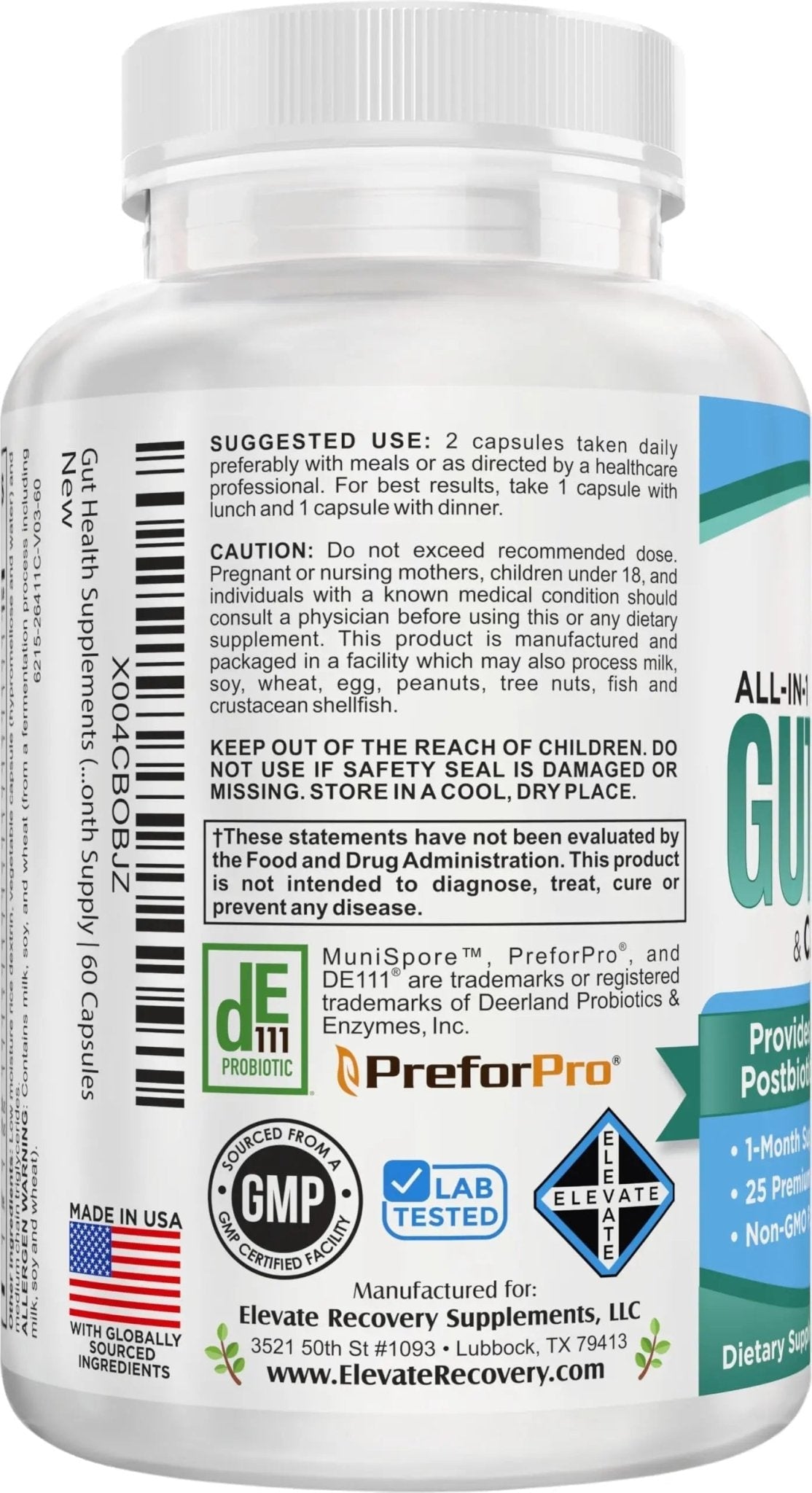 Gut Health Support Supplement (25-in-1) with Prebiotics, Probiotics, Postbiotics & Digestive Enzymes | Gut Supplements | 60 Capsules - Maple Wellness Supplements