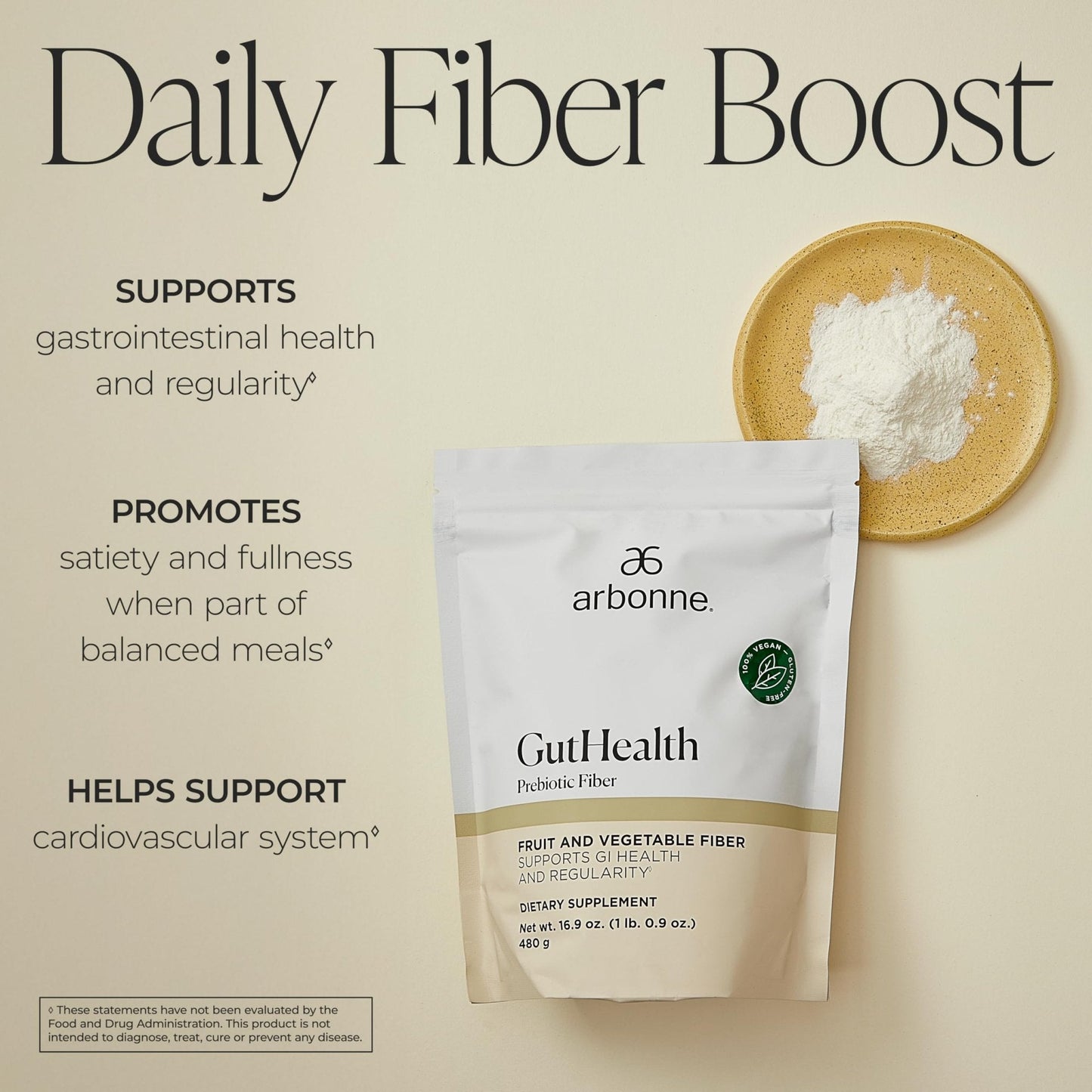 GutHealth Prebiotic Fiber – 12g Soluble Fiber including Inulin for gastrointestinal health, Regularity, Satiety, and Daily Gut Wellness; Easy to Mix Into Drinks or Food - Maple Wellness Supplements