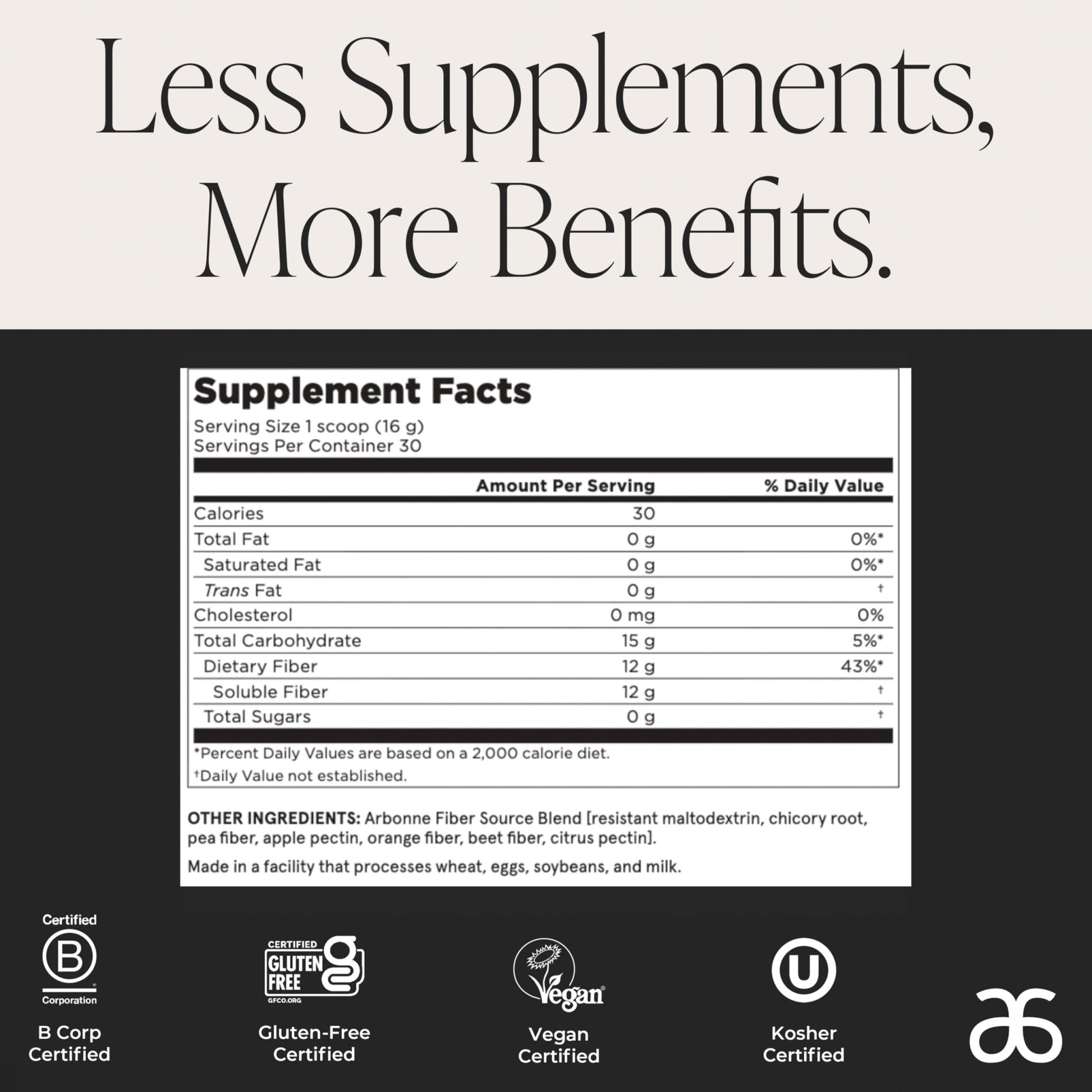 GutHealth Prebiotic Fiber – 12g Soluble Fiber including Inulin for gastrointestinal health, Regularity, Satiety, and Daily Gut Wellness; Easy to Mix Into Drinks or Food - Maple Wellness Supplements