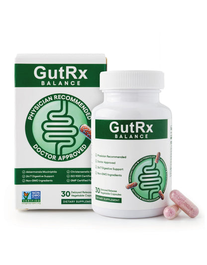 GutRx Balance – Probiotics for Women & Men with Akkermansia Probiotic & Christensenella, GLP-1 Alternative for Gut Health with Lactobacillus Plantarum, - Maple Wellness Supplements
