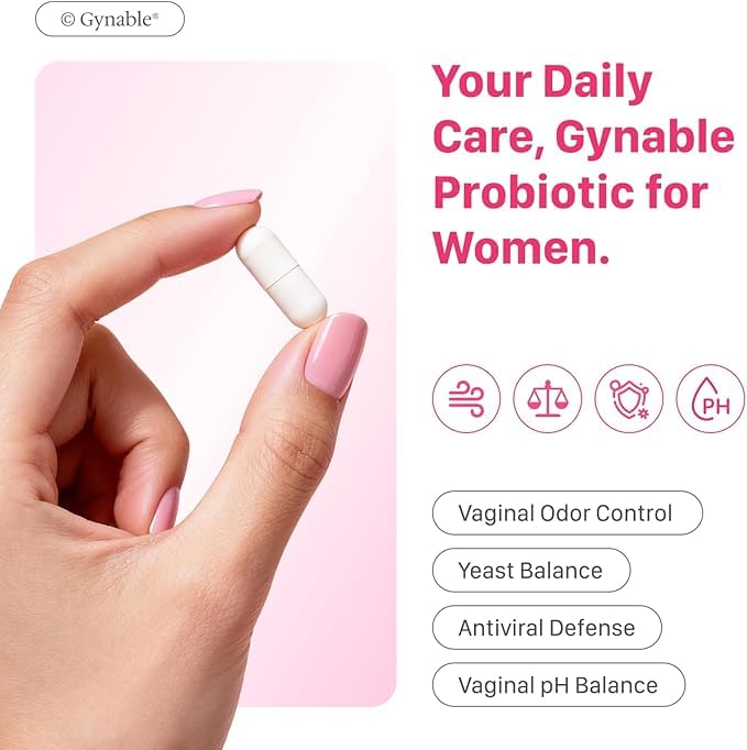 Gynable Vaginal Probiotics for Women Odor & Itch Support, Urinary | pH Balance, Female Probiotics 10 Billion CFU Lactobacillus Probiotics Blend,Selenium-Vitamin C/E/D3 Promote Immune Health,60 Count - Maple Wellness Supplements