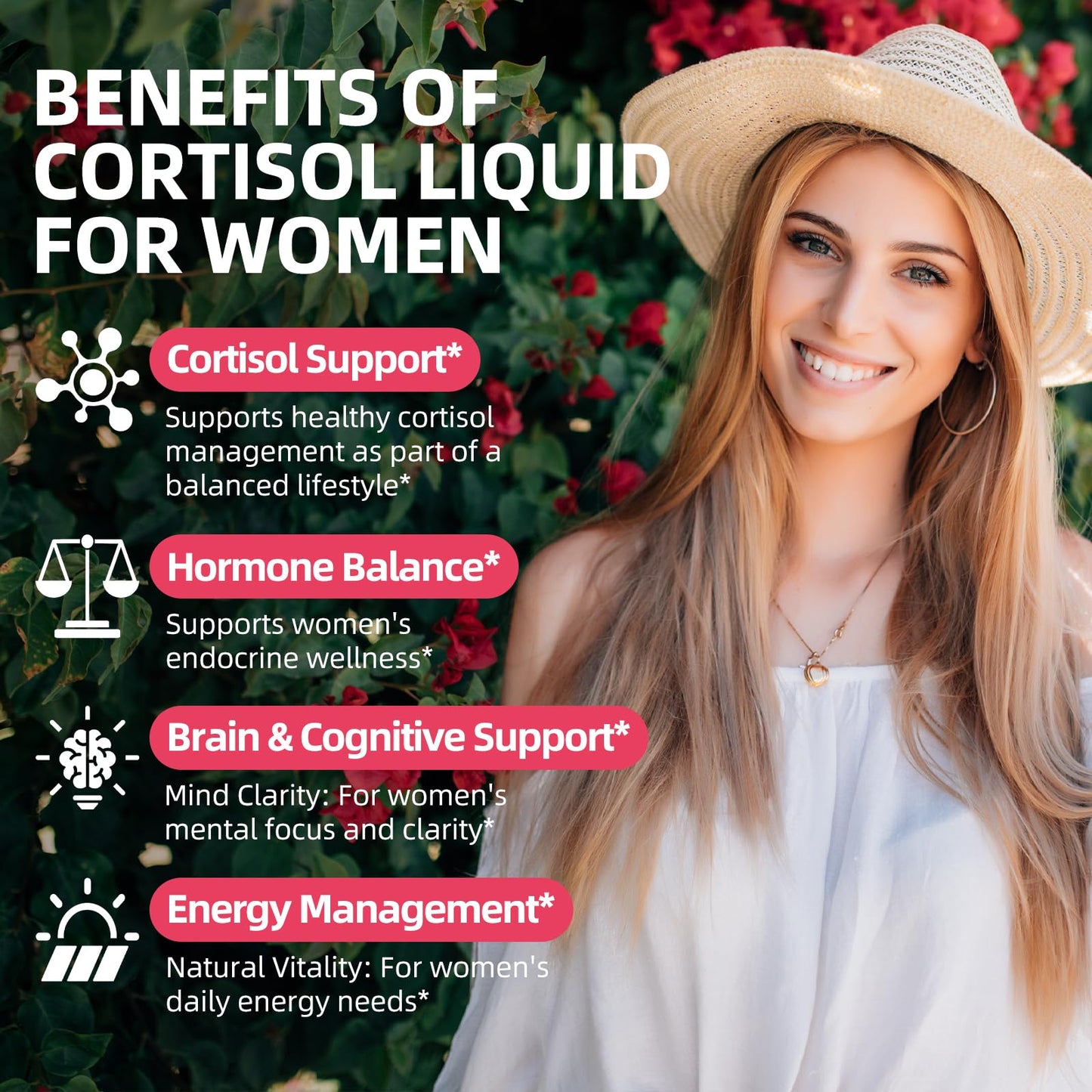 GZ HAOYUAN Cortisol Supplement Liquid Drops for Women and Men with Magnesium, Ashwagandha, L-theanine, Phosphatidylserine for Lower Cortisol, Calm, Mood, Sleep Support - 2 FL.OZ, Strawberry - Maple Wellness Supplements