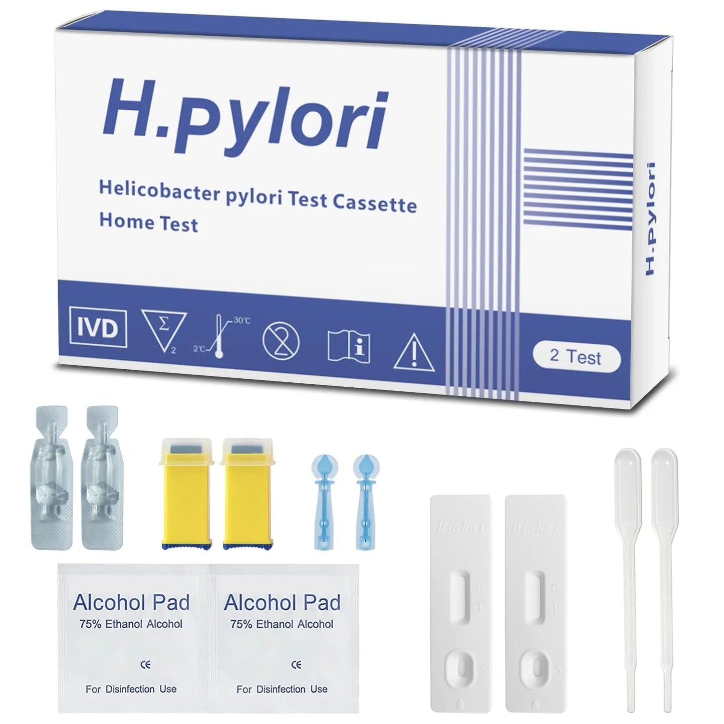 H Pylori Test Kit, Helicobacter Pylori Test Kit - Fast and Accurate, Self-Test at Home, Results in 10-15 Minutes, No Lab Visit Required - Maple Wellness Supplements
