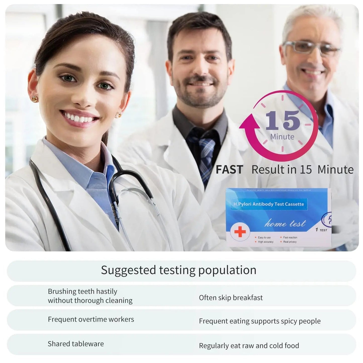 H. Pylori，Helicobacter Pylori Detection 2 Test kit, 10-15 Minutes of Quick Home Testing, The Result is Highly Accurate, Easy to use and Read - Maple Wellness Supplements