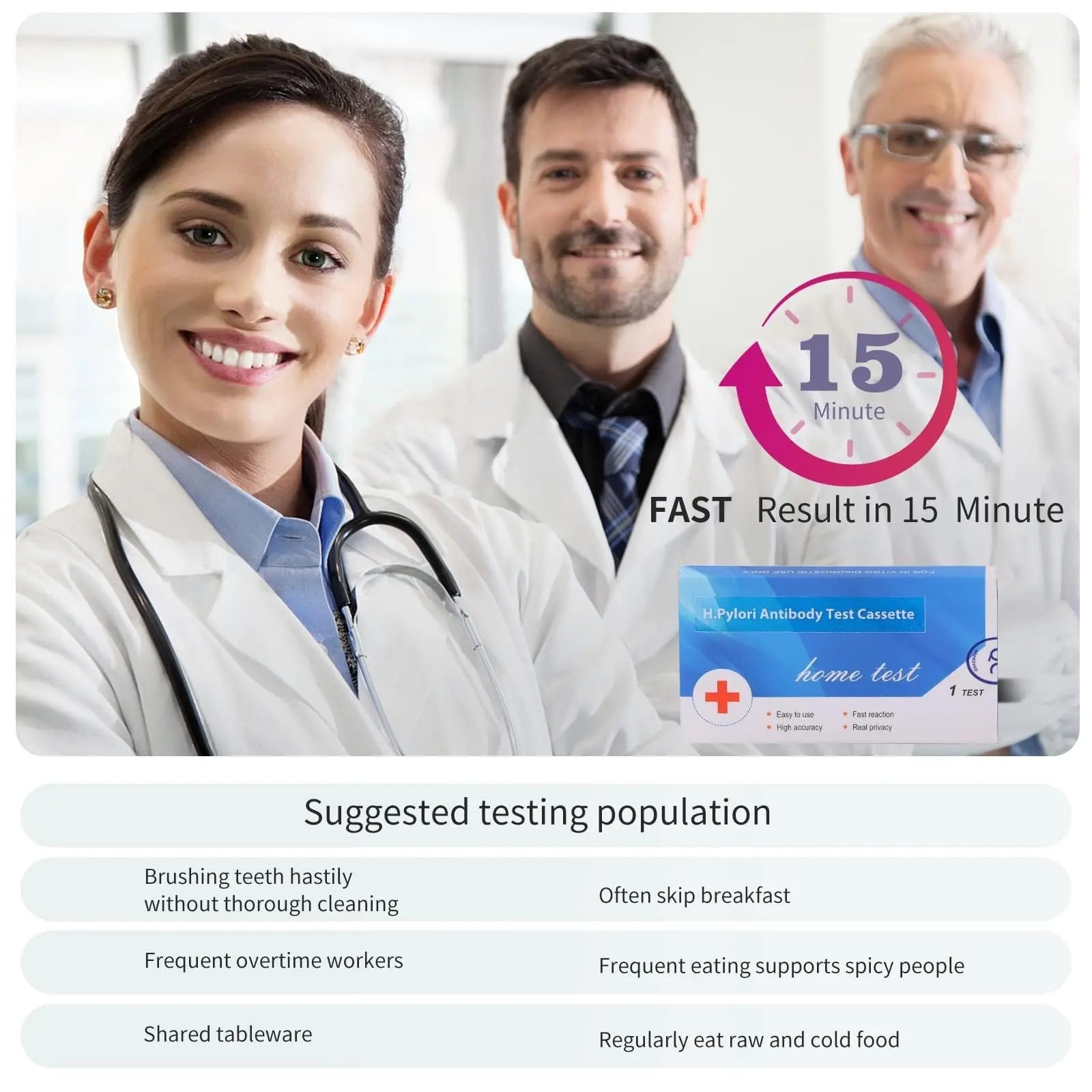 H. Pylori，Helicobacter Pylori Detection 2 Test kit, 10-15 Minutes of Quick Home Testing, The Result is Highly Accurate, Easy to use and Read - Maple Wellness Supplements