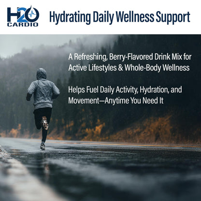 H2O Cardio | Nitric Oxide Supplement Drink | Wellness & Hydration Support | Arginine & Citrulline Powder | Berry Flavored Drink Mix for Daily Activity | Net Wt. 3.35 Ounces - Maple Wellness Supplements