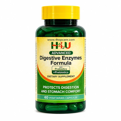 H4U Advanced Digestive Enzymes with Probiotics & Prebiotics – Multi Enzyme Supplement for Gut Health, Digestion Support, Bloating Relief & Stomach Comfort, - Maple Wellness Supplements