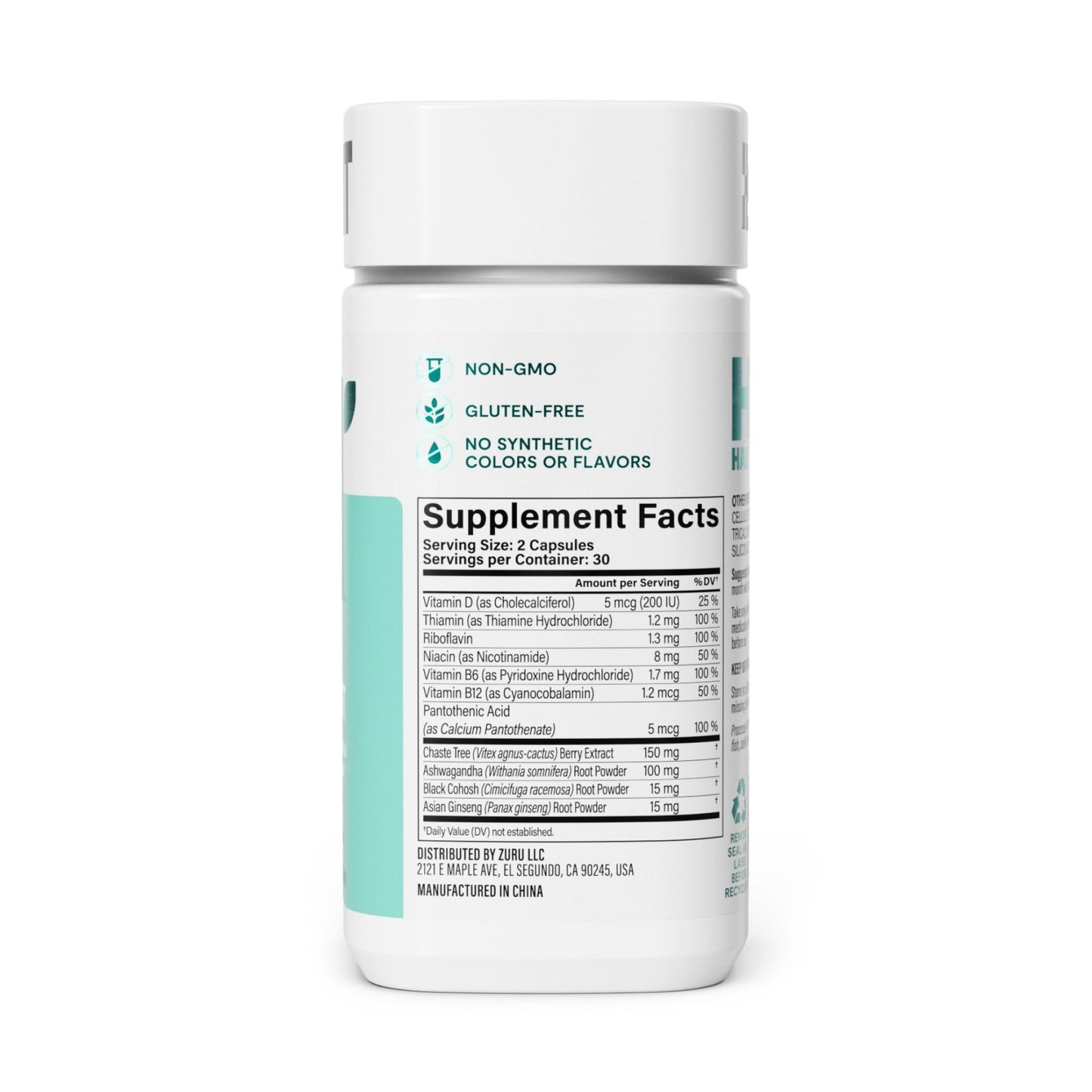 Habit PMS Support Supplement for Women (60 Capsules) - Supports Premenstrual Symptoms & Stress, Hormone Balance, Mood, B Vitamins, Vitamin D, Chasteberry, Ashwagandha, Gluten-Free, Non-GMO (1 Pack) - Maple Wellness Supplements