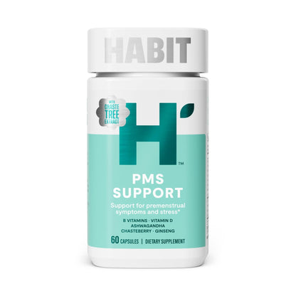 Habit PMS Support Supplement for Women (60 Capsules) - Supports Premenstrual Symptoms & Stress, Hormone Balance, Mood, B Vitamins, Vitamin D, Chasteberry, Ashwagandha, Gluten-Free, Non-GMO (1 Pack) - Maple Wellness Supplements