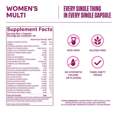 Habit Womens Multi Supplement (60 Capsules) - New Look, Supports General Health & Wellness, 23 Essential Vitamins and Minerals, Fruit extracts - Maple Wellness Supplements