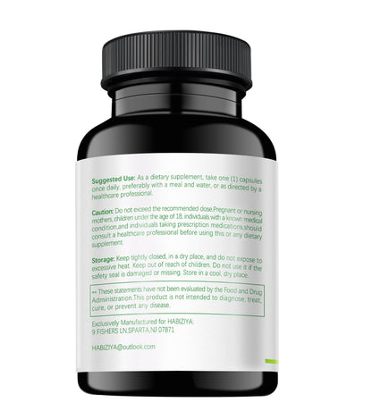 HABIZIYA Cortisol Manager Supplement for Women and Men Adrenal Support with Ashwagandha, Rhodiola Rosea, Holy Basil, Mood & Sleep Support - Non-GMO, Vegan Capsules (60 Count) - Maple Wellness Supplements