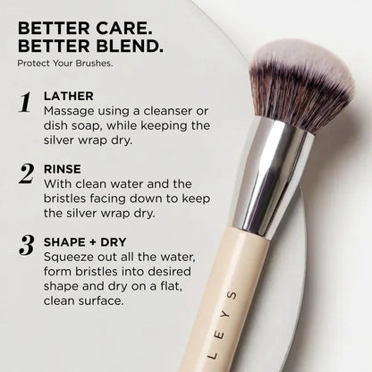 Haleys Beauty Kabuki Foundation Brush For Applying Powder, Foundation, Bronzer, Blush, and Mineral Make up, Soft Bristles, Seamless Blending, Makeup Brushes Essential, Vegan & Cruelty Free - Maple Wellness Supplements