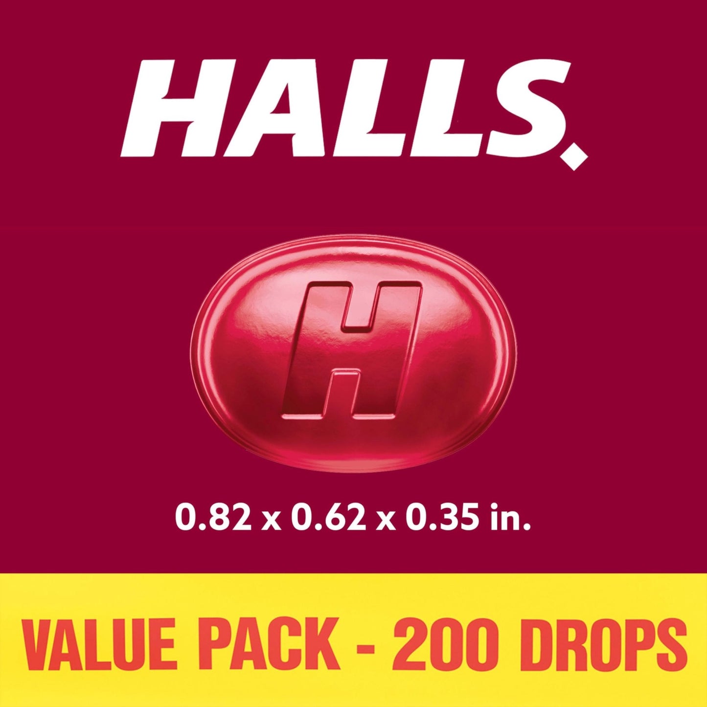 HALLS Cough and Throat Relief Cherry Cough Drops, Bulk Pack, 200 Drops - Maple Wellness Supplements