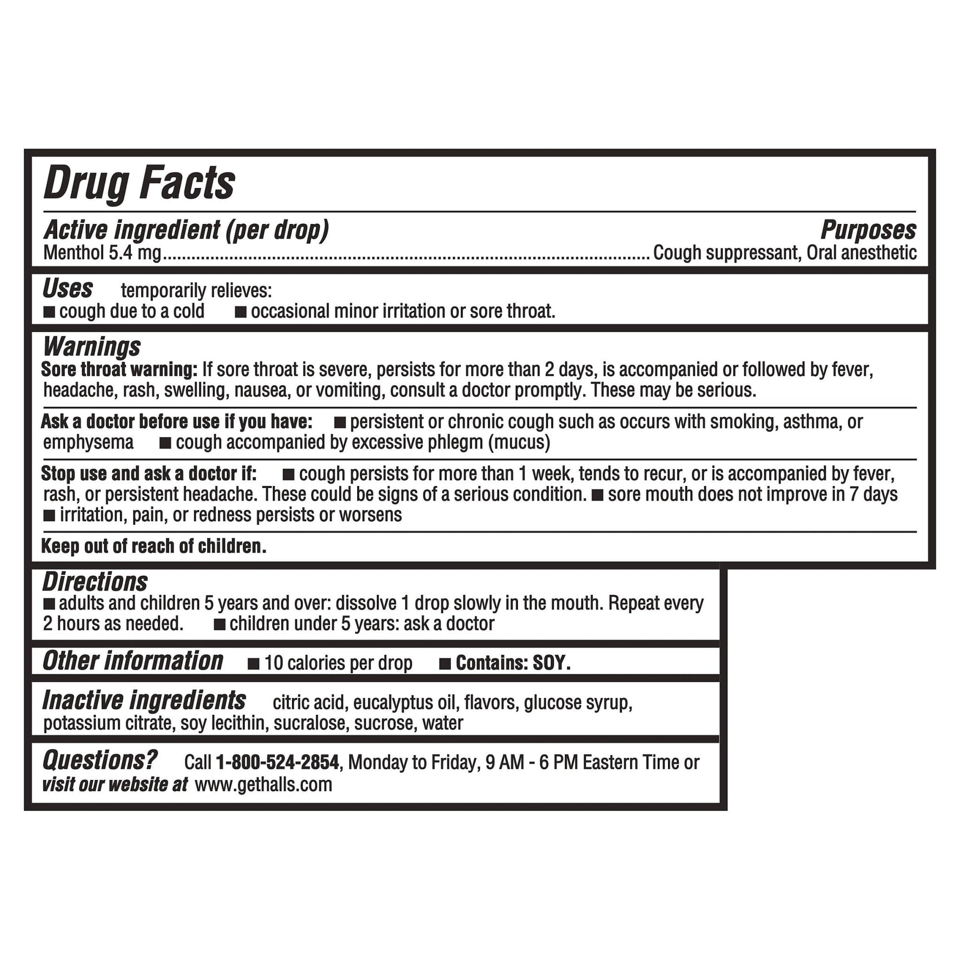 HALLS Cough and Throat Relief Mentho-Lyptus Cough Drops, 30 Drops - Maple Wellness Supplements