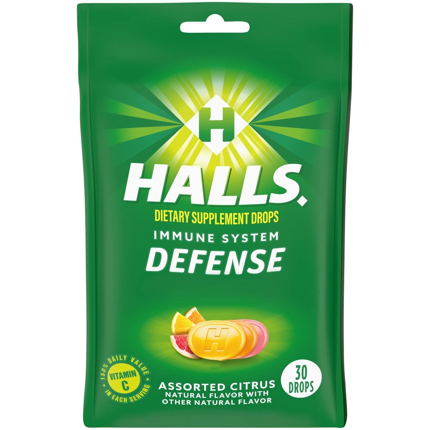 Halls Cough Drops, Assorted Citrus, Cranberry, 30 Count - Maple Wellness Supplements