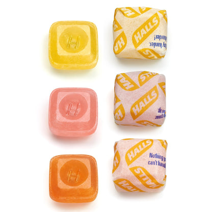 HALLS Defense Assorted Citrus Vitamin C Drops, 20 Sticks of 9 Drops (180 Total Drops) - Maple Wellness Supplements
